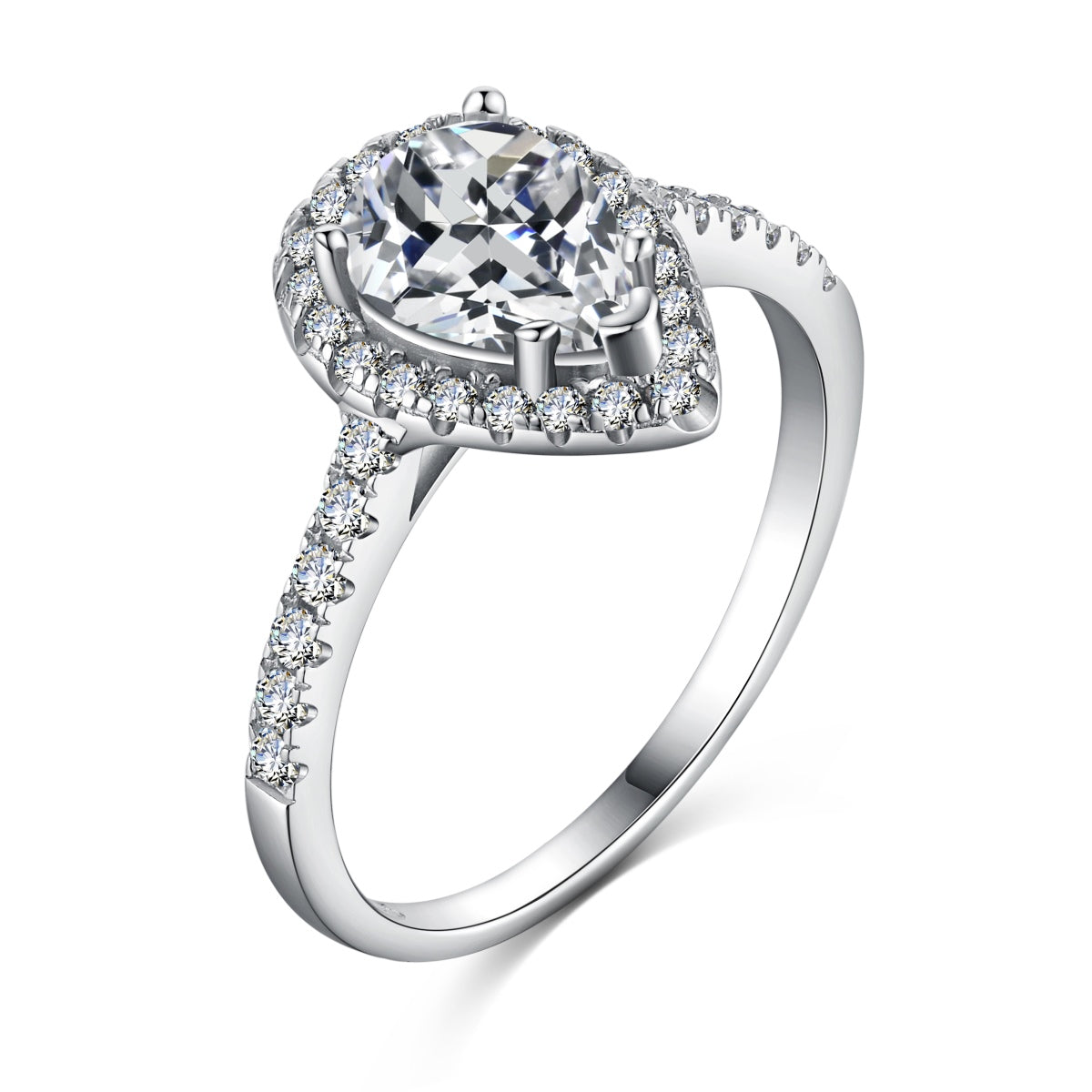[Mirelle Jewelry]1.0 Carat Luxurious Resplendent Water Drop Shape Wedding Ring