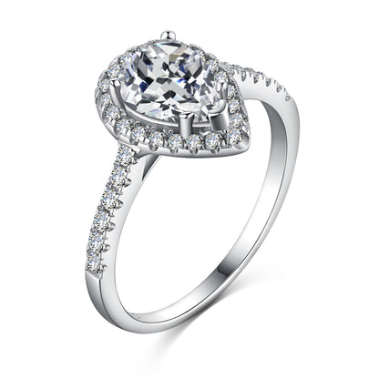 [Mirelle Jewelry]1.0 Carat Luxurious Resplendent Water Drop Shape Wedding Ring