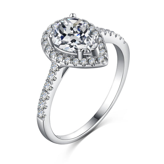 [Mirelle Jewelry]1.0 Carat Luxurious Resplendent Water Drop Shape Wedding Ring