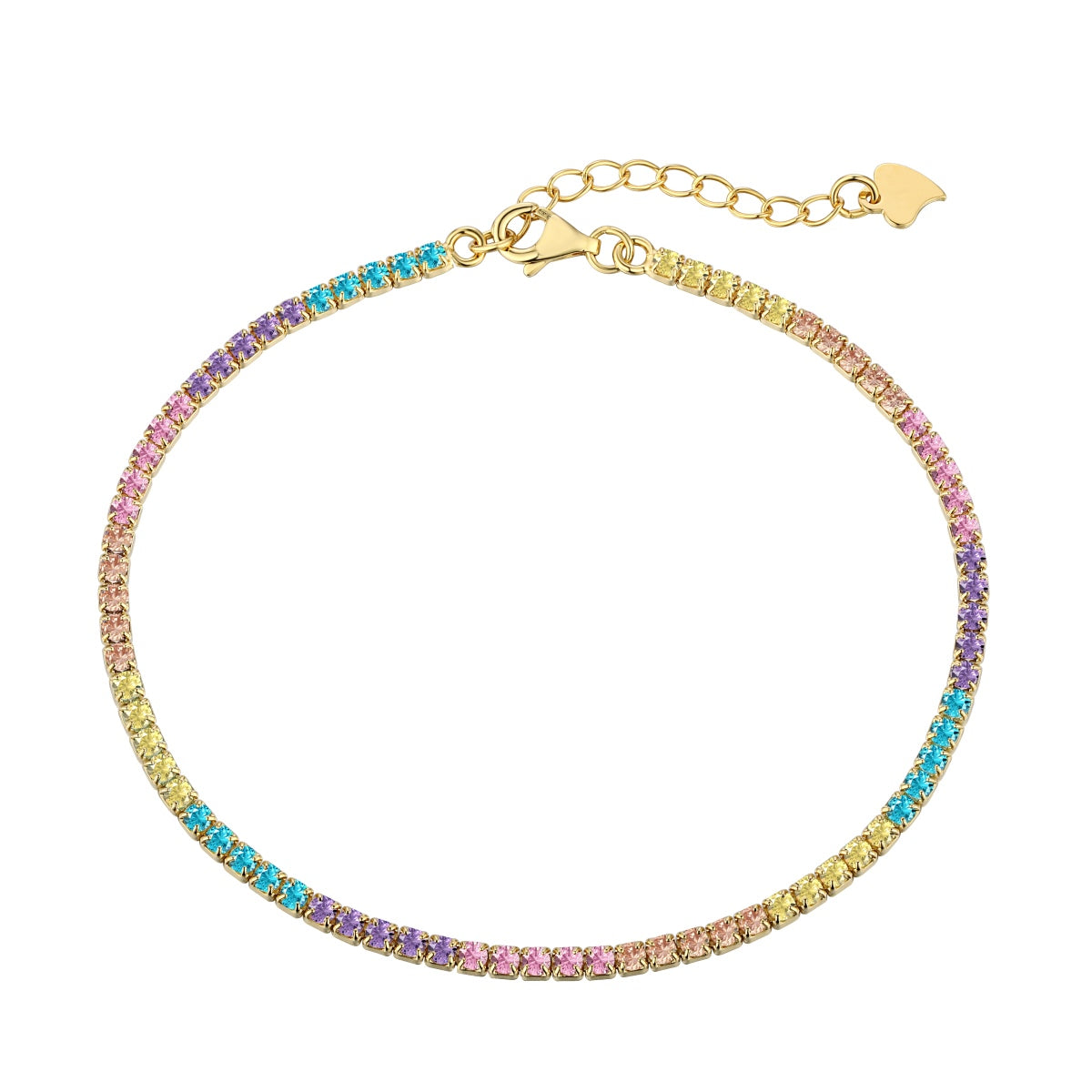 [Mirelle Jewelry]Dazzling Colorful Round Cut Daily Bracelet