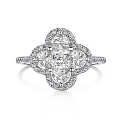 [Mirelle Jewelry]Luxurious Eternity Flower Shape Banquet Ring