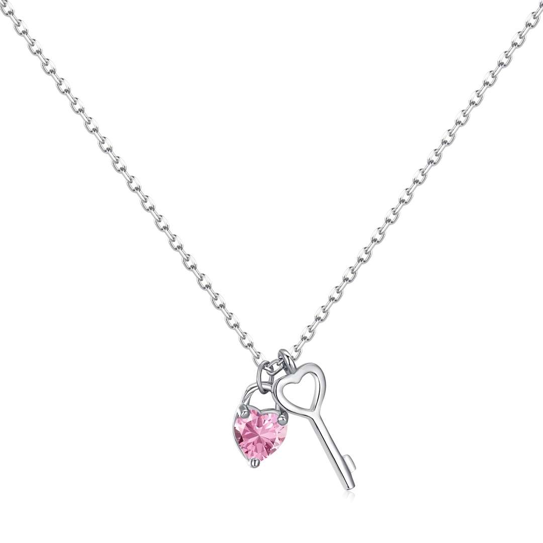 [Mirelle Jewelry]Unique Heart Shape Key Pendent Necklace