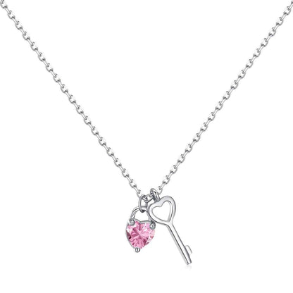 [Mirelle Jewelry]Unique Heart Shape Key Pendent Necklace
