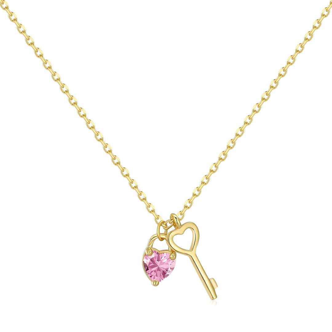 [Mirelle Jewelry]Unique Heart Shape Key Pendent Necklace