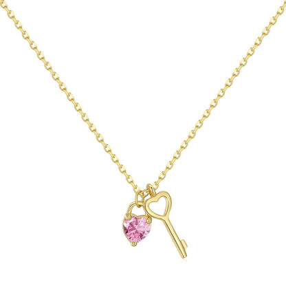 [Mirelle Jewelry]Unique Heart Shape Key Pendent Necklace
