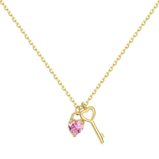 [Mirelle Jewelry]Unique Heart Shape Key Pendent Necklace