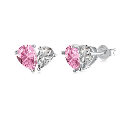 [Mirelle Jewelry]Dazzling Elegant Heart Cut Lover Earrings