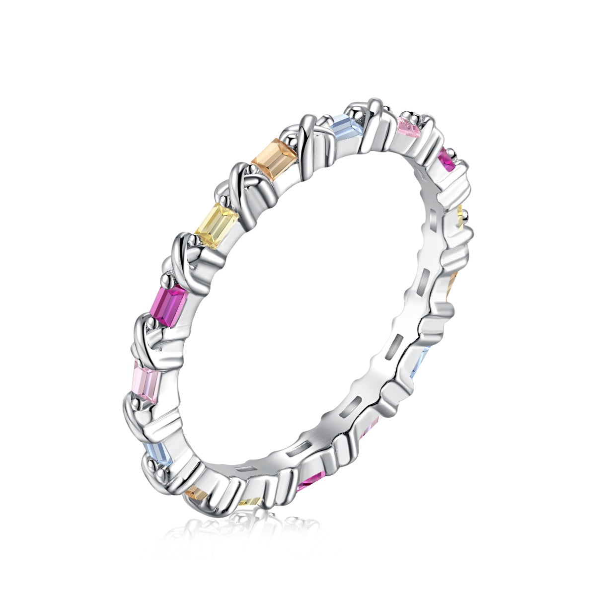 [Mirelle Jewelry]Charming Colorful Round Cut Daily Ring
