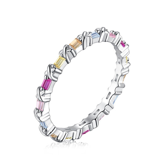 [Mirelle Jewelry]Charming Colorful Round Cut Daily Ring