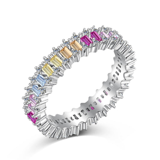 [Mirelle Jewelry]Splashy Ornate Emerald Cut Cocktail Ring