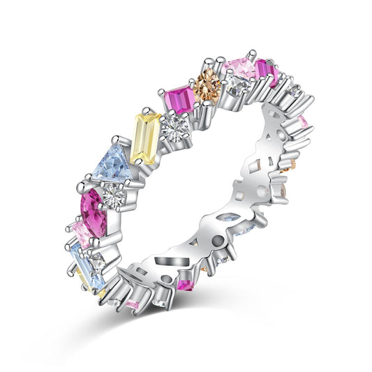 [Mirelle Jewelry]Dazzling Polychromatic Multi cut Daily Ring