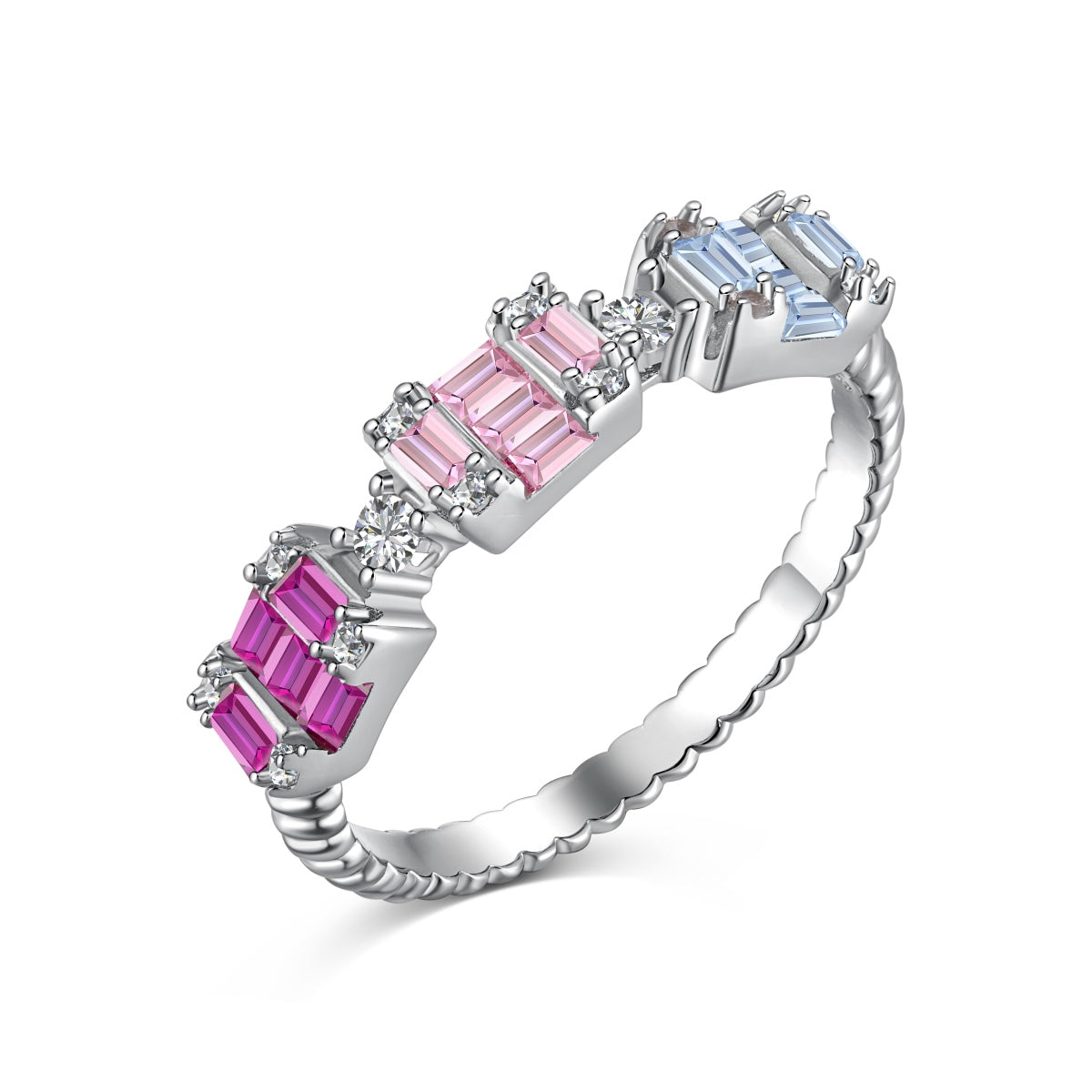[Mirelle Jewelry]Unique Colorful Emerald Cut Party Ring