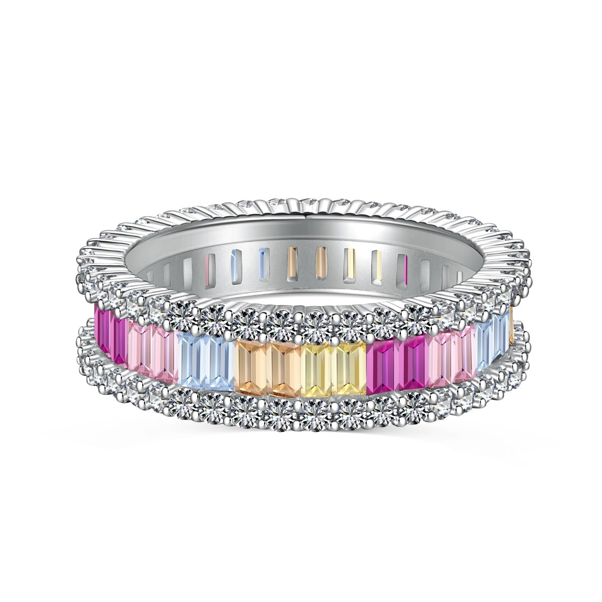 [Mirelle Jewelry]Dainty Kaleidoscopic Emerald Cut Daily Ring