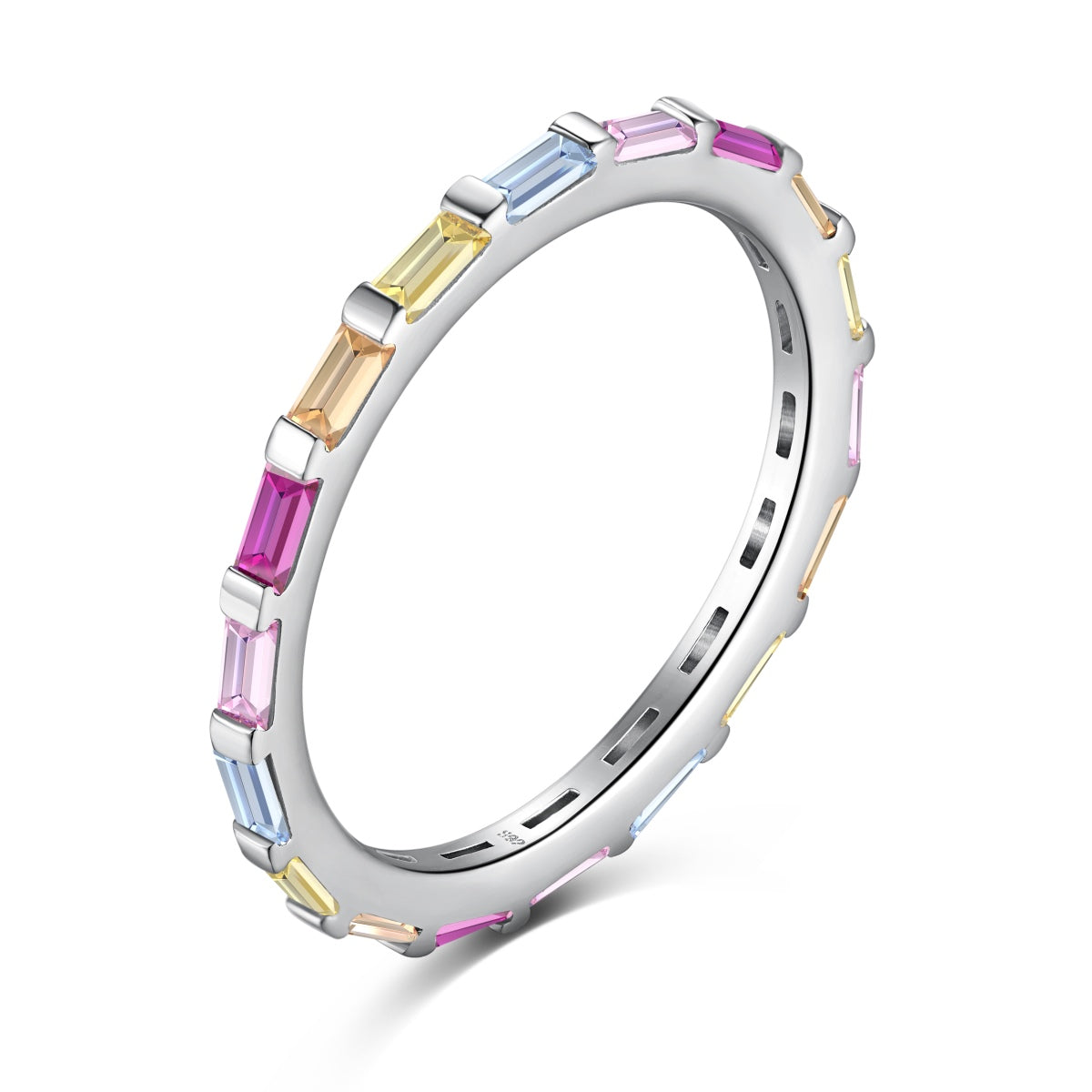[Mirelle Jewelry]Exquisite Multicolored Emerald Cut Daily Ring