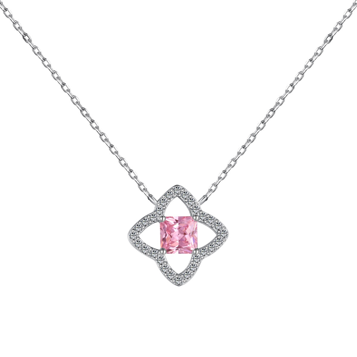 [Mirelle Jewelry]Exquisite Flower Shape Princess Cut Necklace