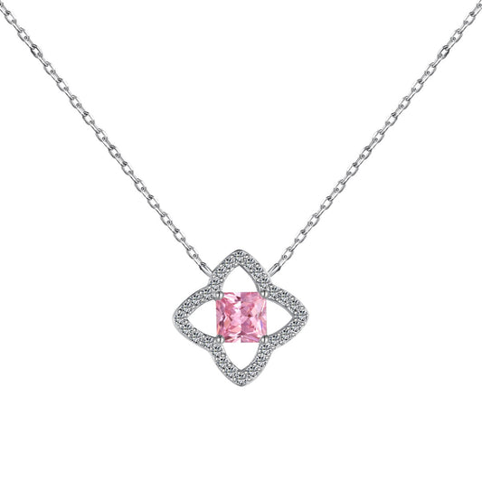 [Mirelle Jewelry]Exquisite Flower Shape Princess Cut Necklace