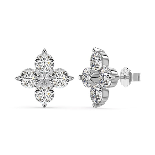 [Mirelle Jewelry]Four-Leaf Clover Eight-Pointed Star Earrings