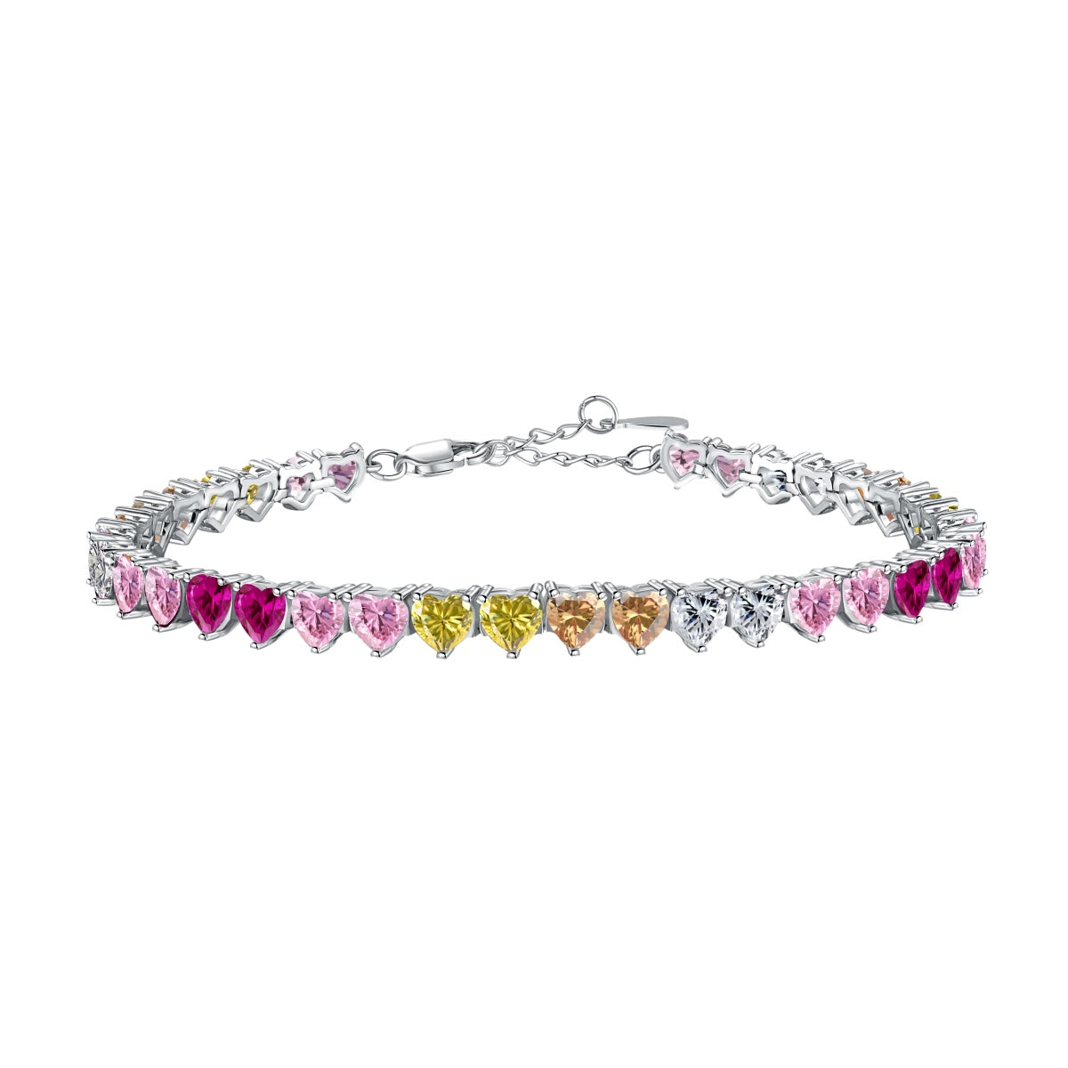 [Mirelle Jewelry]Luxurious Colorful Romantic Heart Shape Lover Bracelet