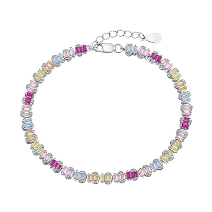 [Mirelle Jewelry]Delicate Colorful Emerald Cut Party Bracelet