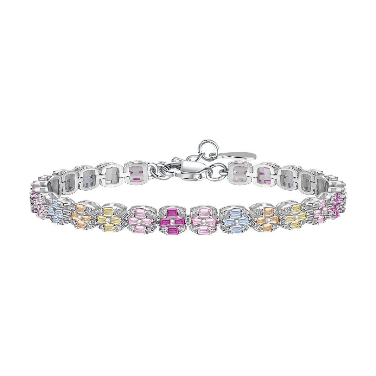 [Mirelle Jewelry]Delicate Colorful Emerald Cut Daily Bracelet