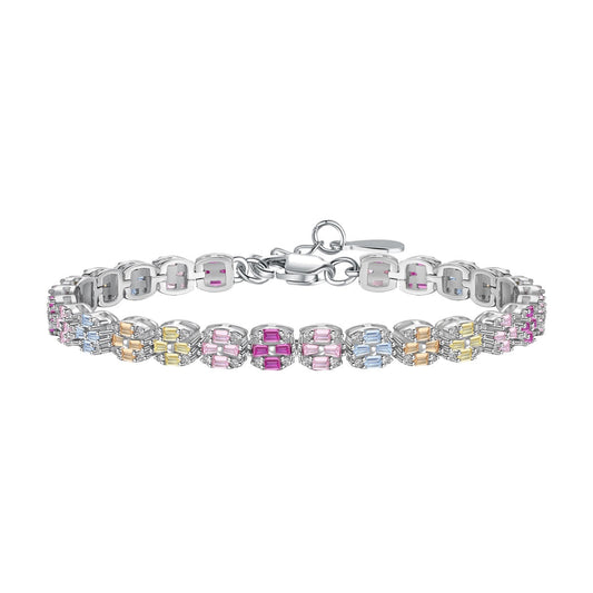 [Mirelle Jewelry]Delicate Colorful Emerald Cut Daily Bracelet