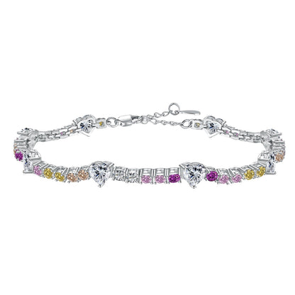 [Mirelle Jewelry]Romantic Heart Shape Round Cut Lover Bracelet