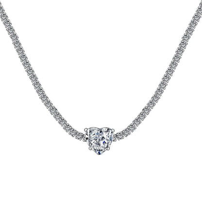 [Mirelle Jewelry]2.0 Carat Sparkling Tennis Heart Cut Necklace