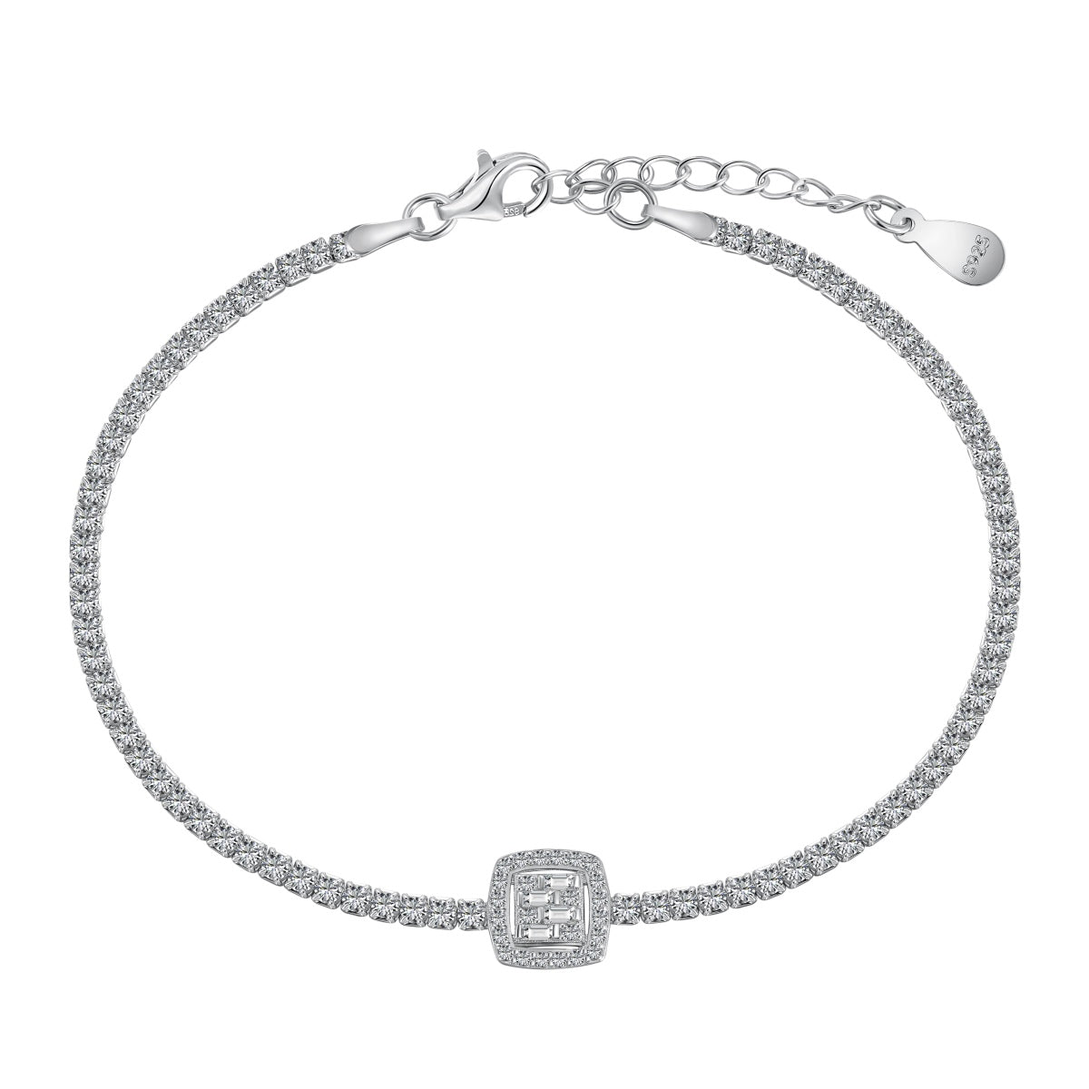 [Mirelle Jewelry]Luxurious Dazzling Square Shape Banquet Bracelet