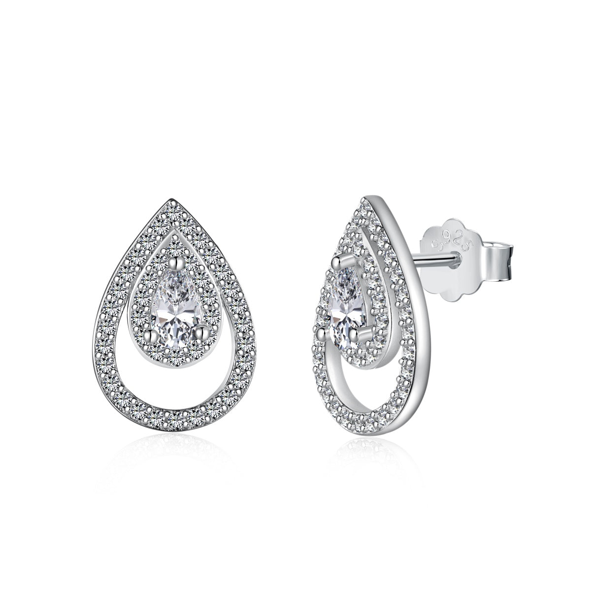 [Mirelle Jewelry]Sparkling Delicate Water Drop Shape Daily Earrings
