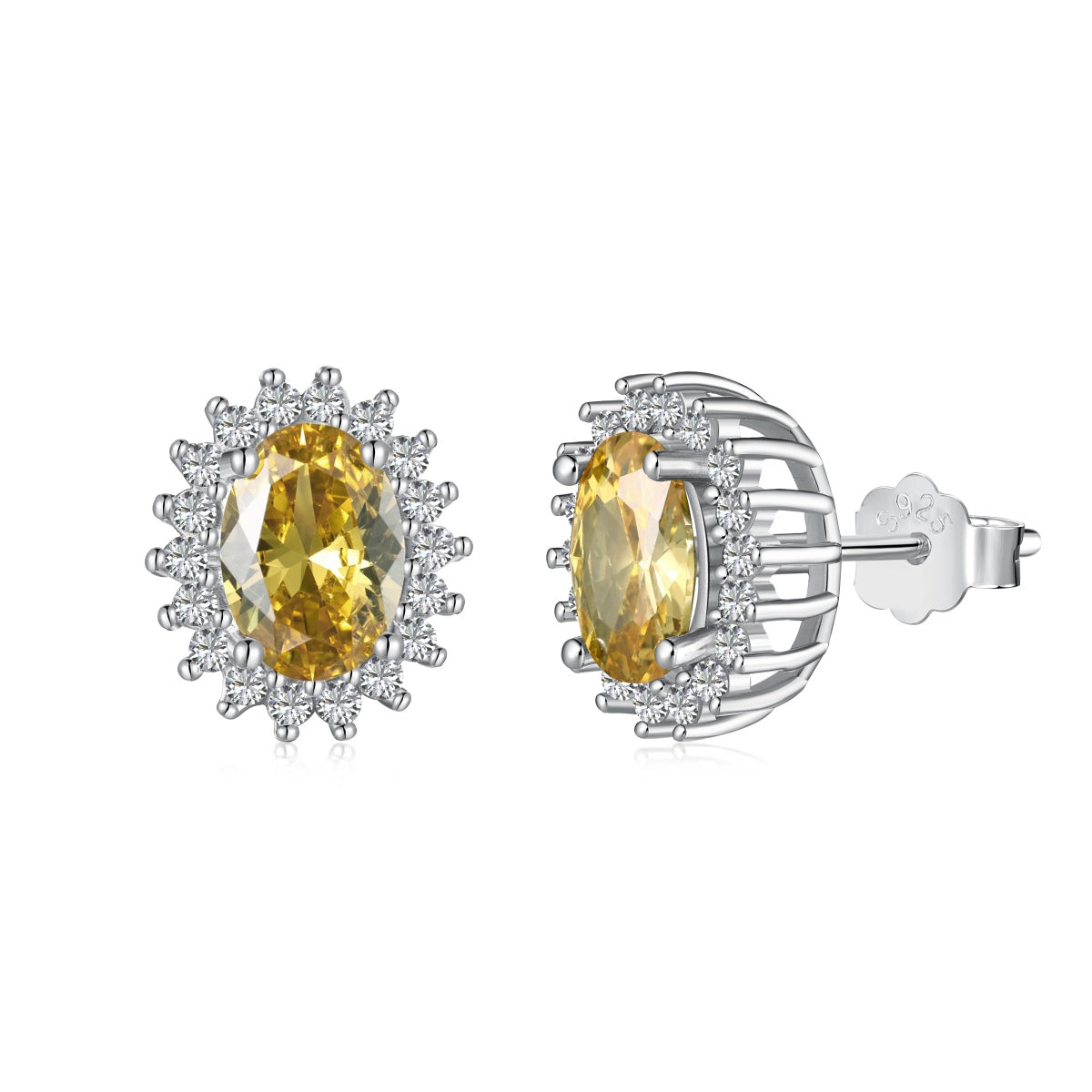[Mirelle Jewelry]Delicate Radiant Oval Cut Daily Earrings