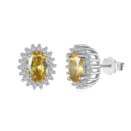 [Mirelle Jewelry]Delicate Radiant Oval Cut Daily Earrings