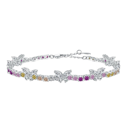 [Mirelle Jewelry]Ornate Colorful Butterfly Shape Round Cut Daily Bracelet