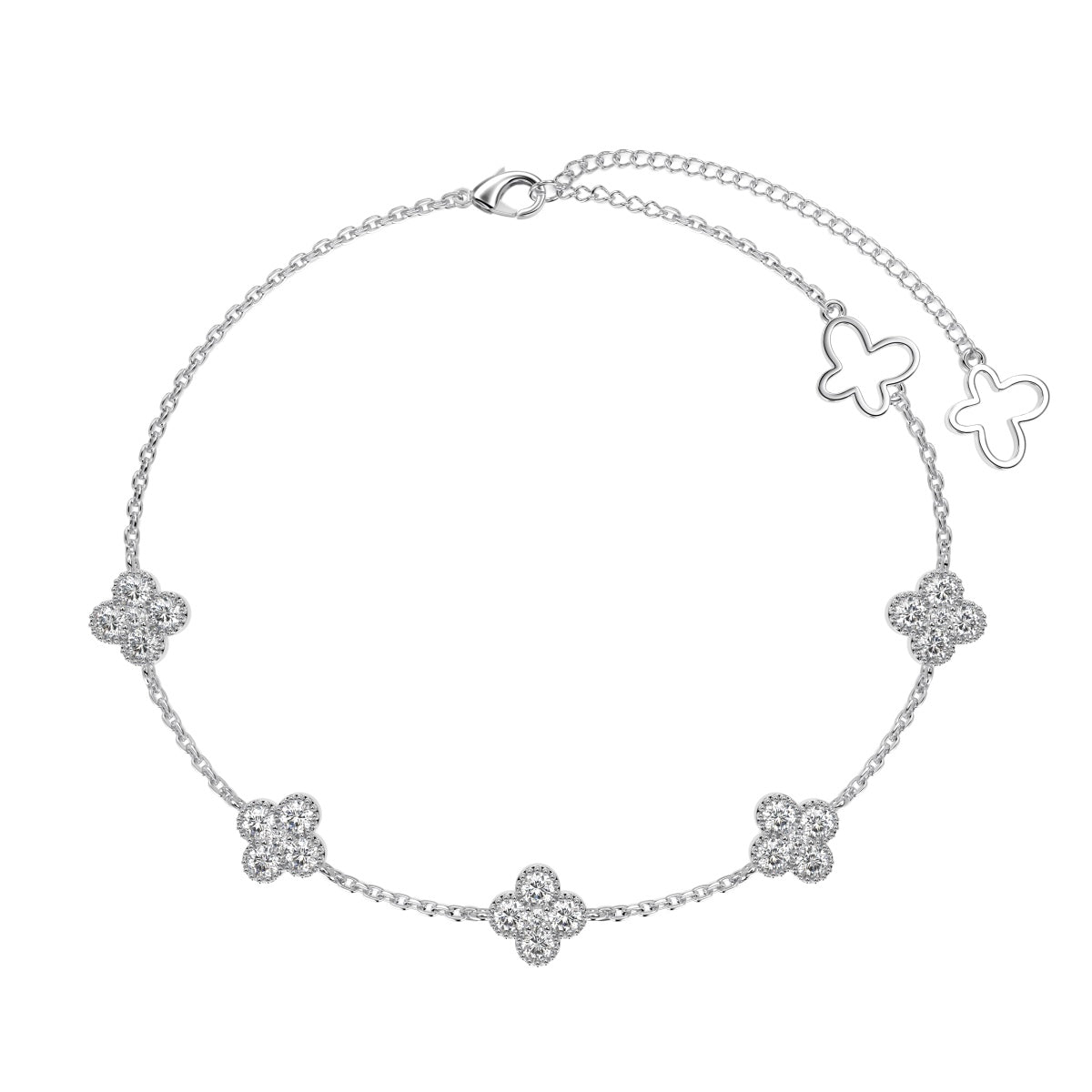 [Mirelle Jewelry]Four-Leaf Clover Hollow Butterfly Bracelet