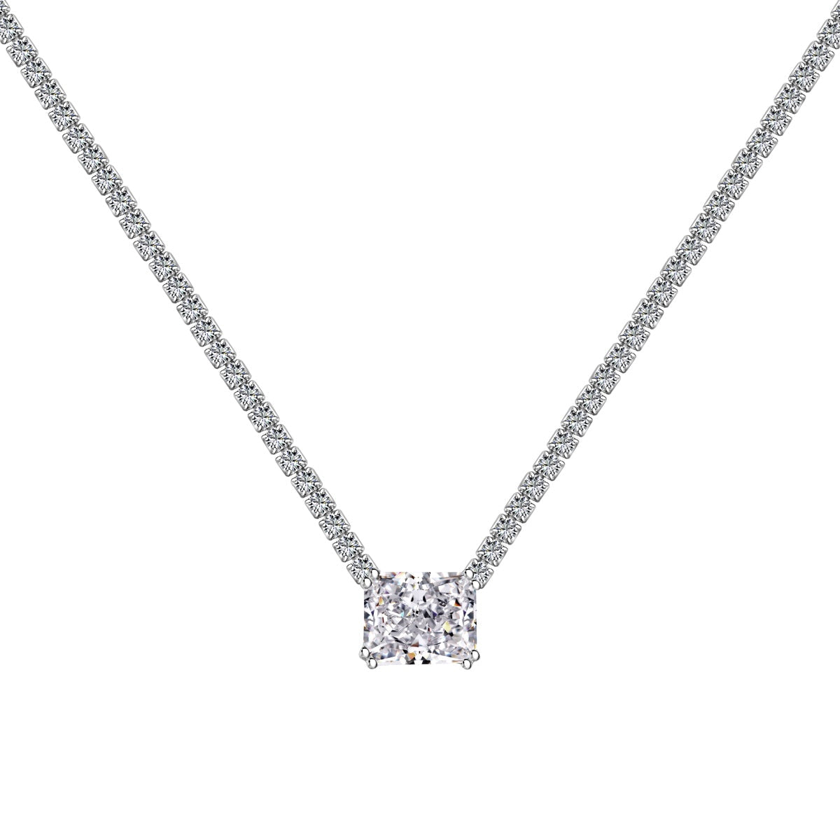 [Mirelle Jewelry]4.0 Carat Elegant Radiant Cut Necklace
