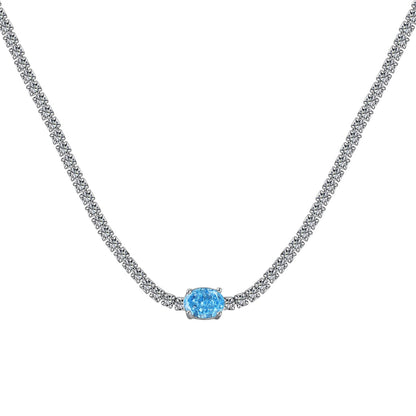 [Mirelle Jewelry]1.0 Carat Shining Oval Cut Necklace