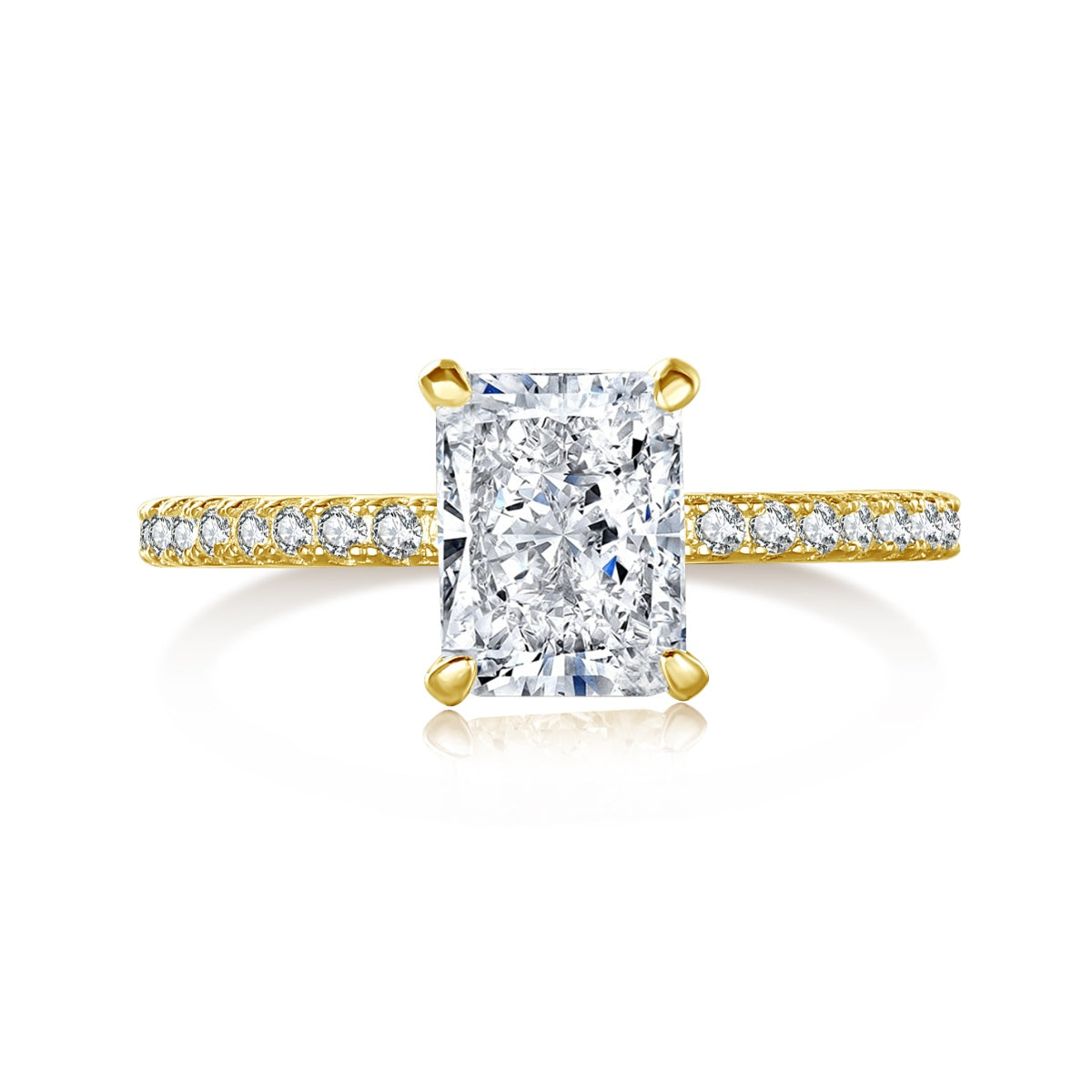 [Mirelle Jewelry]2.0 Carat Dazzling Sparkling Radiant Cut Party Ring