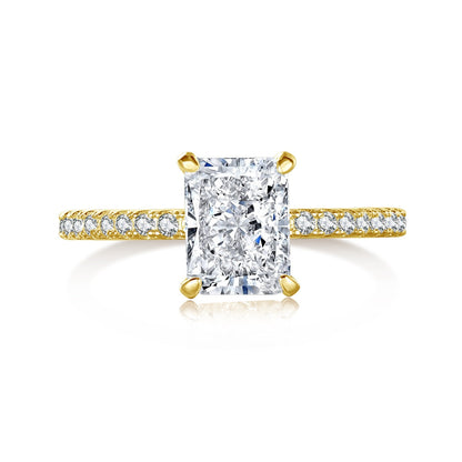 [Mirelle Jewelry]2.0 Carat Dazzling Sparkling Radiant Cut Party Ring