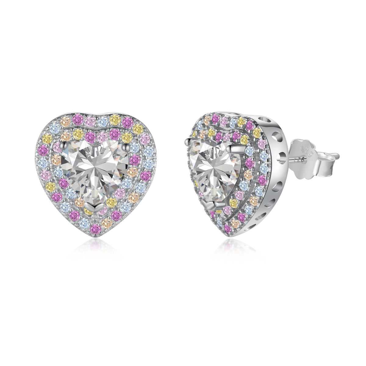 [Mirelle Jewelry]Dazzling Heart Shape Lover Earrings