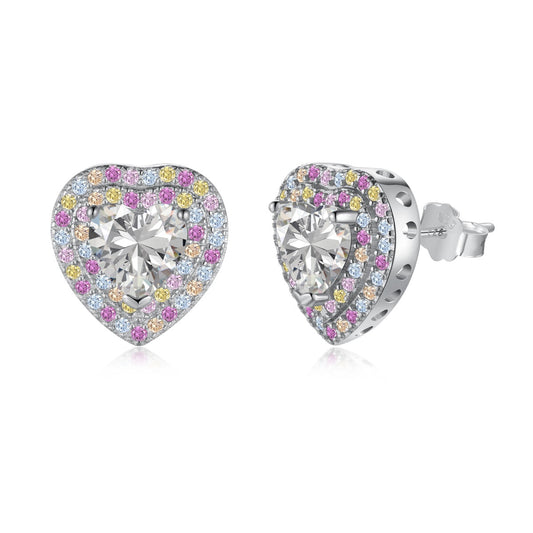 [Mirelle Jewelry]Dazzling Heart Shape Lover Earrings