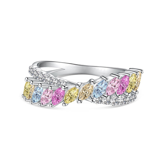 [Mirelle Jewelry]Unique Colorful Marquise Cut Daily Ring