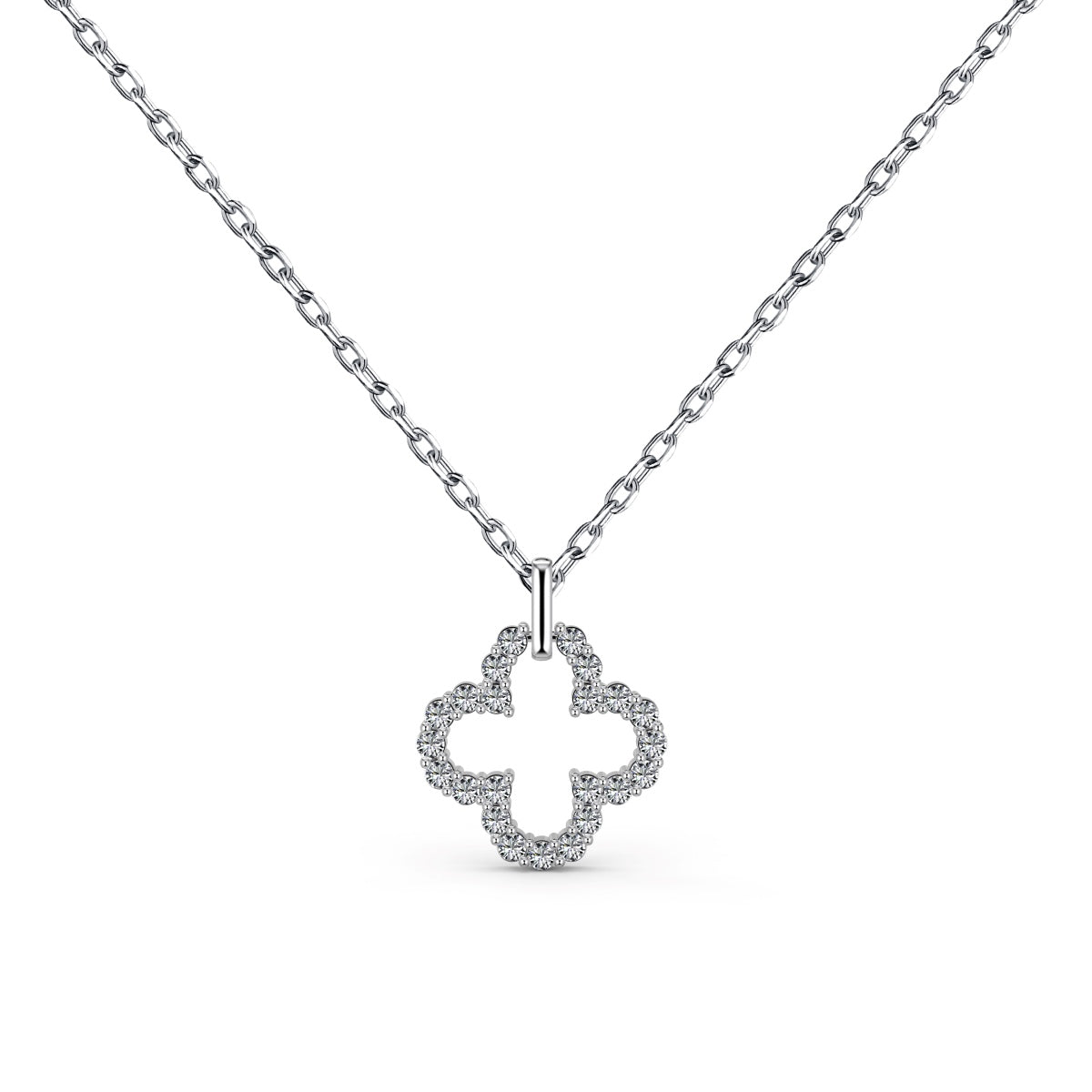 [Mirelle Jewelry]Four-Leaf Clover Hollow Design Exquisite Necklace