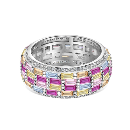 [Mirelle Jewelry]Radiant Colorful Radiant Cut Daily Ring