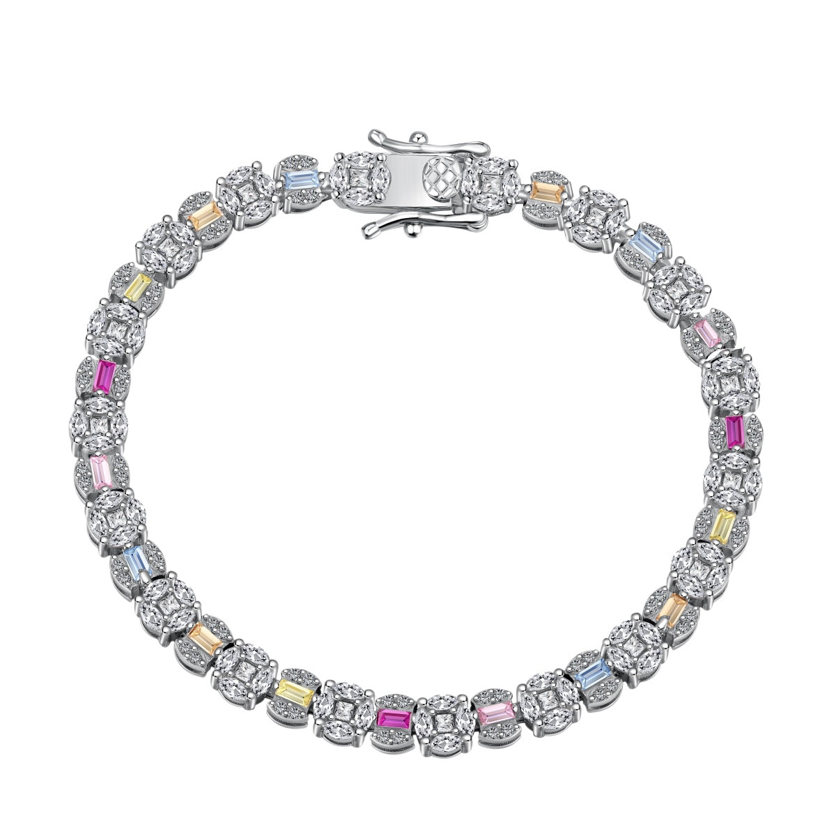 [Mirelle Jewelry]Dazzling Radiant Multi Cut Daily Bracelet