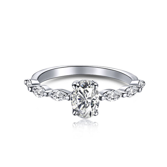 [Mirelle Jewelry]0.75 Carat Luxurious Vibrant Elongated Cushion Cut Daily Ring