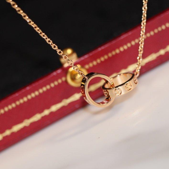 [⭐Mirelle]LOVE NECKLACE PINK GOLD AND SILVER