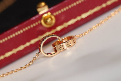 [⭐Mirelle]LOVE NECKLACE PINK GOLD AND SILVER