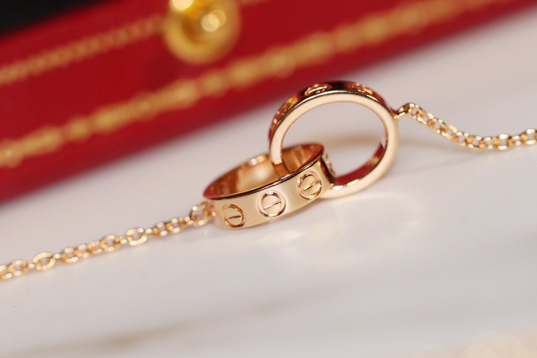 [⭐Mirelle]LOVE NECKLACE PINK GOLD AND SILVER