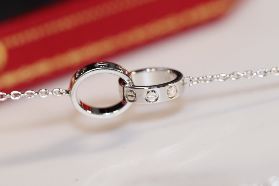[⭐Mirelle]LOVE NECKLACE PINK GOLD AND SILVER