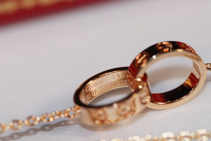 [⭐Mirelle]LOVE NECKLACE PINK GOLD AND SILVER