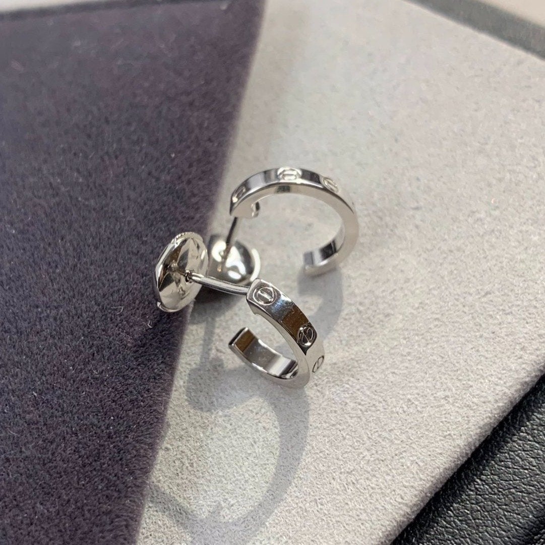 [⭐Mirelle]LOVE EARRINGS 2.65MM SILVER